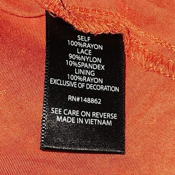 NWT Torrid Womens Orange Swiss Dot‎ Crochet Trim Sleeveless Blouse Top 3 3X - Picture 5 of 5